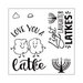 Sizzix - Traditional Christmas and Hanukkah Collection - Framelits Die with Clear Acrylic Stamp Set - Love You a Latke