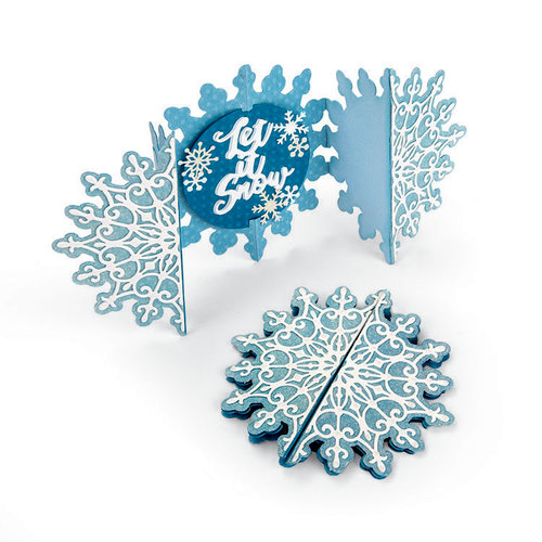Sizzix - Holiday Blessings Collection - Thinlits Die - Card, Snowflake Fold-a-Long