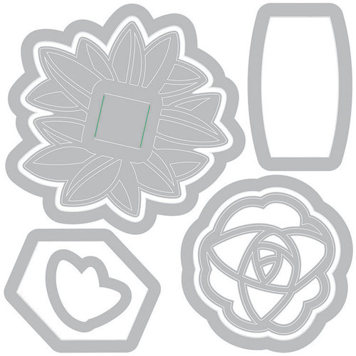 Sizzix - Gift and Gather Collection - Framelits Die with Clear Acrylic Stamp Set - Cupcake and Straw Toppers