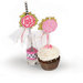Sizzix - Gift and Gather Collection - Framelits Die with Clear Acrylic Stamp Set - Cupcake and Straw Toppers
