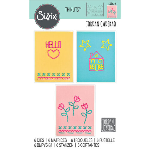 Sizzix - Thinlits Die - House, Heart, Flower and Star Stitchlits