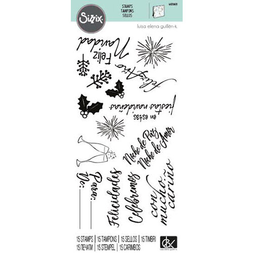 Sizzix - Clear Acrylic Stamps - Frases Festivas