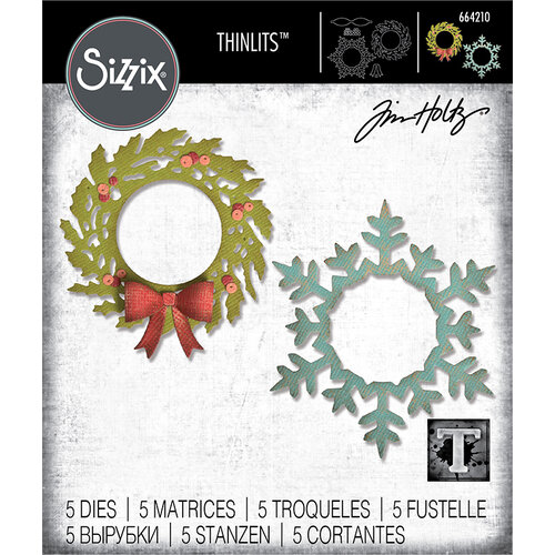 Sizzix - Christmas - Thinlits Die - Wreath & Snowflake