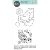 Sizzix - Framelits Dies and Clear Acrylic Stamp Set - Ink Blooms