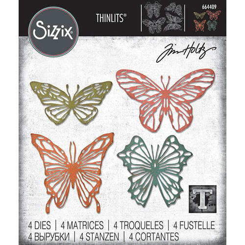 Sizzix - Tim Holtz - Thinlits Die - Scribbly Butterflies