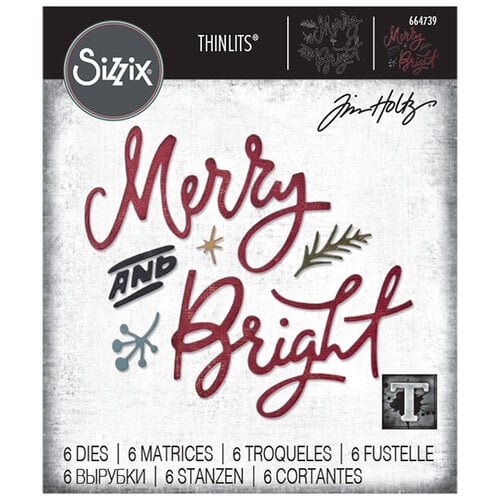 Sizzix - Tim Holtz - Christmas - Thinlits Dies - Merry and Bright