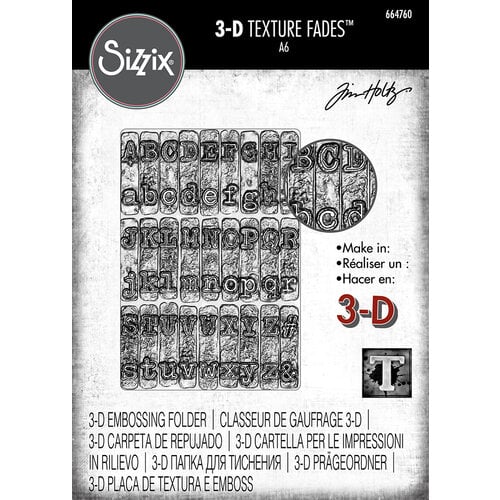 Sizzix - Tim Holtz - 3D Texture Fades - Embossing Folder - Typewriter