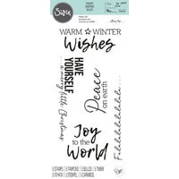 Sizzix - Christmas - Clear Acrylic Stamps - Festive Sentiments - Set One