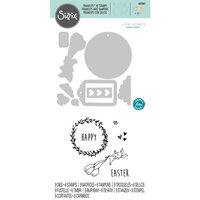 Sizzix - Framelits Dies and Clear Acrylic Stamp Set - Easter Fun