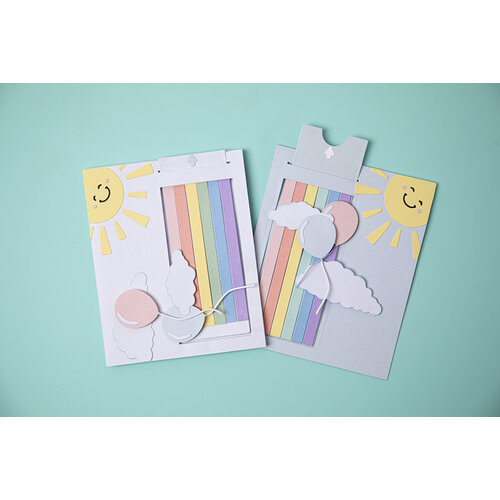 Sizzix Die cut shapes card toppers card making scrapbooking Rainbows 