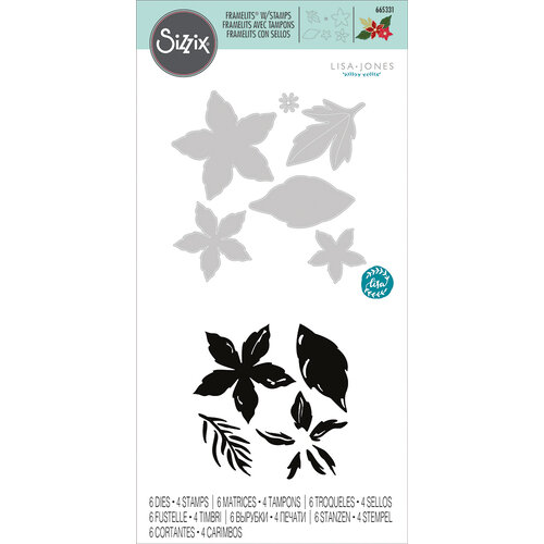 Sizzix - Framelits Dies and Clear Acrylic Stamp Set - Seasonal Flowers