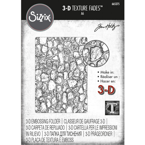 Sizzix - Tim Holtz - Christmas - 3D Textured Impressions Embossing Folder - Cobblestone Set Two