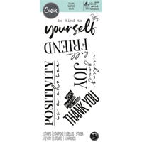 Sizzix - Clear Acrylic Stamps - Sunnyside Sentiments - Set 08
