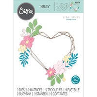 Sizzix - Thinlits Dies - Floral Geo Heart