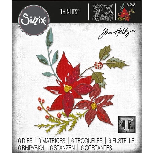 Sizzix - Christmas - Tim Holtz - Thinlits Dies - Festive Bouquet