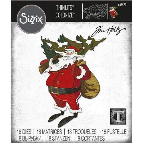 Sizzix - Christmas - Tim Holtz - Thinlits Dies - Woodland Santa Colorize