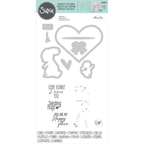 Sizzix Framelits Die & Stamp Set by Olivia Rose 8/Pkg-Bunny Love