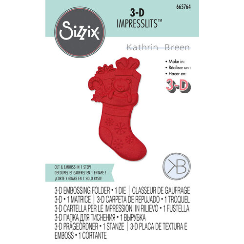 Sizzix - 3D Impresslits - Embossing Folder - Christmas Stocking