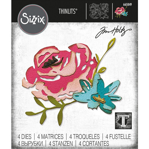 Sizzix - Tim Holtz - Thinlits Dies - Brushstroke Flowers