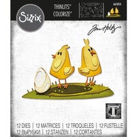 Multicolor Talla única Sizzix Juego de Troqueles Thinlits 15PK Bunny Games por Tim Holtz 665850 