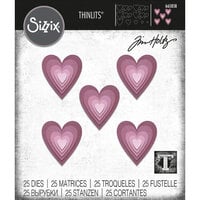 Sizzix - Tim Holtz - Thinlits Dies - Stacked Tiles, Hearts