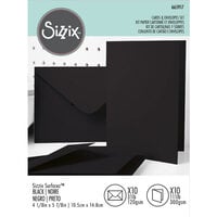 Sizzix - Surfacez Collection - A6 - Card and Envelope Pack - 10 Pack - Black