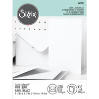 Sizzix - Surfacez Collection - A6 - Card and Envelope Pack - 10 Pack - White