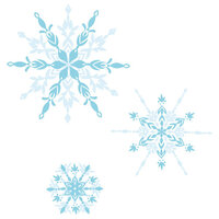 Sizzix - Christmas - Clear Acrylic Stamps - Layered Snowflakes