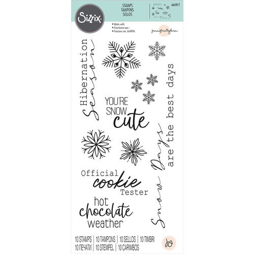 Sizzix - Christmas - Clear Acrylic Stamps - Winter Sentiments