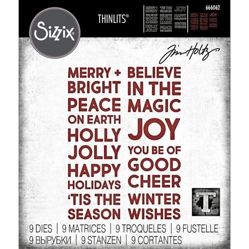 Sizzix - Tim Holtz - Christmas - Thinlits Dies - Bold Text