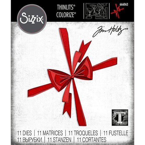 Sizzix - Tim Holtz - Christmas - Thinlits Dies - Bowtied Colorize