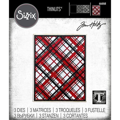 Sizzix - Tim Holtz - Christmas - Thinlits Dies - Layered Plaid