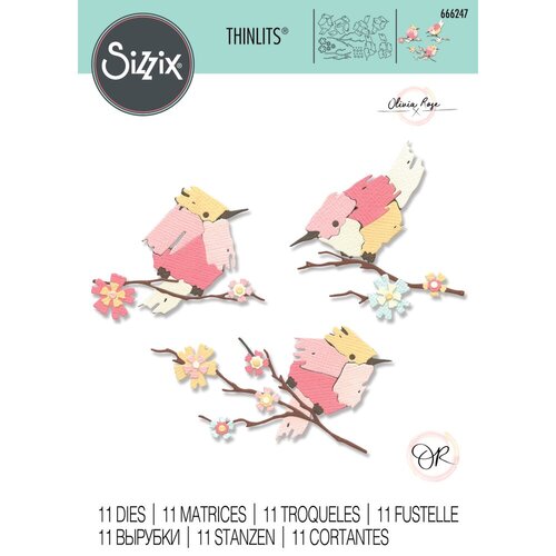 Sizzix - Thinlits Dies - Painted Birds