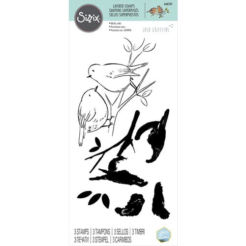 Sizzix - Clear Acrylic Stamps - Layered Garden Birds