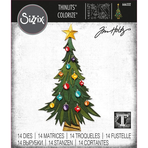 Sizzix - Tim Holtz - Christmas - Thinlits Dies - Trim A Tree Colorize