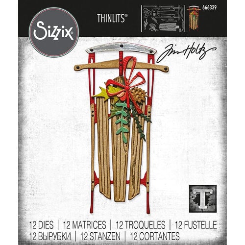 Sizzix - Tim Holtz - Christmas - Thinlits Dies - Vintage Sled