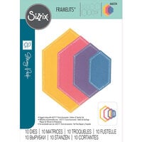 Sizzix - Stacey Park - Fanciful Framelits Dies - Belinda Stitched Hexagons
