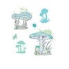 Sizzix - 49 and Market Collection - Framelits Dies with Clear Stamps - Painted Pencil Mushrooms