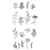 Sizzix - Clear Acrylic Stamps - Garden Botanicals