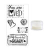 Sizzix - Making Essentials Collection - Clear Opaque Embossing Powder and Clear Acrylic Stamps - You Are Loved Bundle