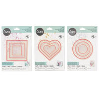 Sizzix - Making Essentials Collection - Shaker Panes - Circles, Hearts and Squares Variety Bundle