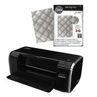 Sizzix - Tim Holtz - Big Shot Switch Plus Machine Die Cutting and 3D Embossing Folder Bundle - Black - Quilted