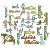 Sizzix - Tim Holtz - Alterations Collection - Thinlits Die - Vacation and Adventure Script Bundle