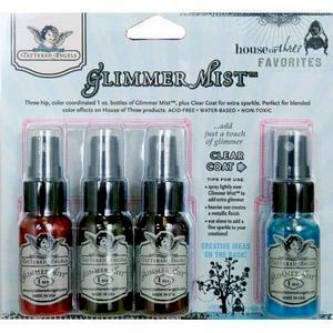 Tattered Angels - House of Three - Glimmer Mist Spray - 1 Ounce Bottles - Favorites - Set of Four
