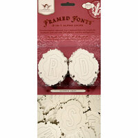 Tattered Angels - Regal Glimmer Chips - Embossed Framed Fonts - 3 in 1 Self Adhesive Chipboard Alphabet - Regal Frame