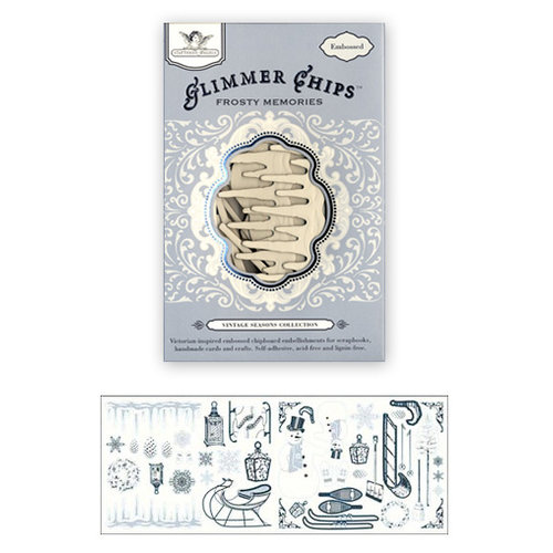 Tattered Angels - Glimmer Chips - Embossed Chipboard Pieces - Frosty Memories, CLEARANCE