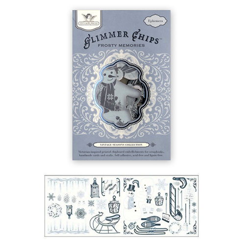 Tattered Angels - Glimmer Chips - Ephemera Chipboard Pieces - Frosty Memories, CLEARANCE
