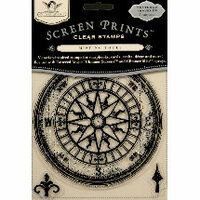 Tattered Angels - Screen Prints - Tattered Traveler Clear Acrylic Stamps - Compass