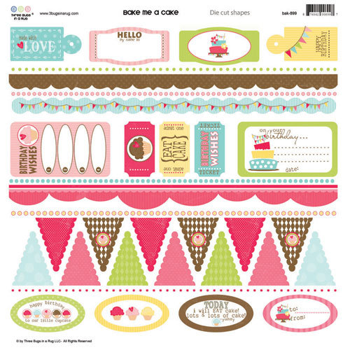 Three Bugs In a Rug - Bake Me a Cake Collection - Die Cut Shapes