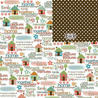 Three Bugs in a Rug - Home Grown Collection - 12 x 12 Double Sided Paper - Family Words